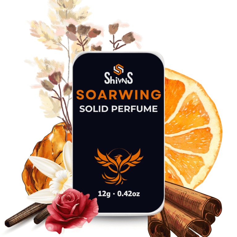 Soarwing Solid Perfume by Shivns zesty saffron and rose luxury balm.