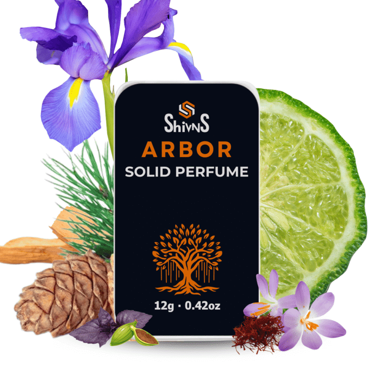 Arbor Solid Perfume by Shivns earthy cedarwood and pine luxury balm.