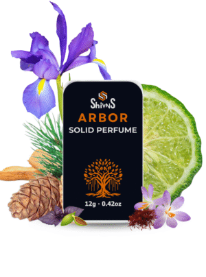 Arbor Solid Perfume by Shivns blends bergamot, pine, cedarwood, and amber. Alcohol-free, long-lasting, and inspired by nature’s calm.