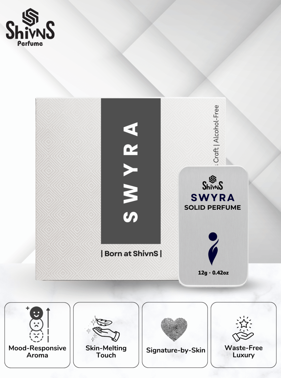 Swyra Solid Perfume by Shivns Enigmatic Oud in a Travel-Friendly Balm
