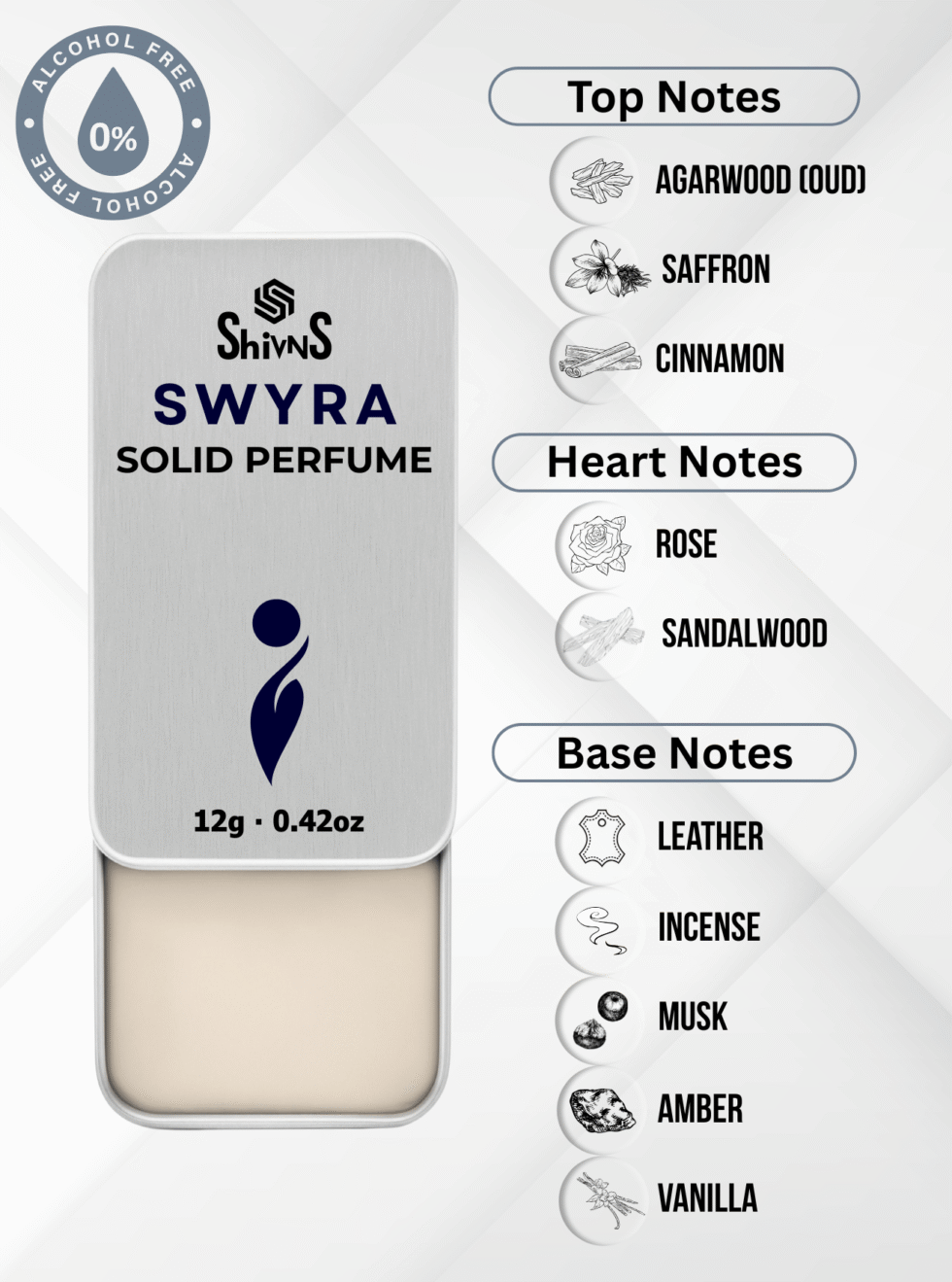 Swyra Solid Perfume by Shivns Enigmatic Oud in a Travel-Friendly Balm
